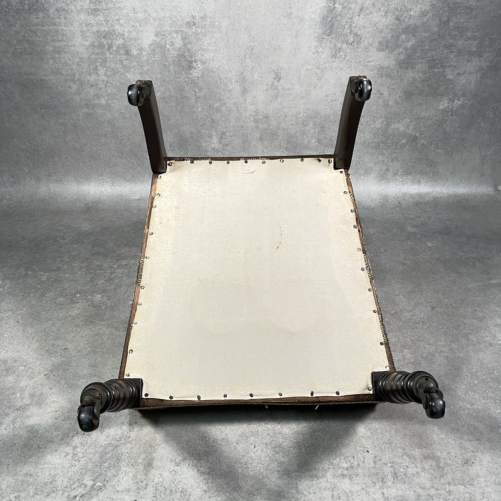 Edwardian Inlaid Mahogany Bedroom Chair | Satinwood Fan Motif | Floral Upholstery | Castors | c.1900 | Used