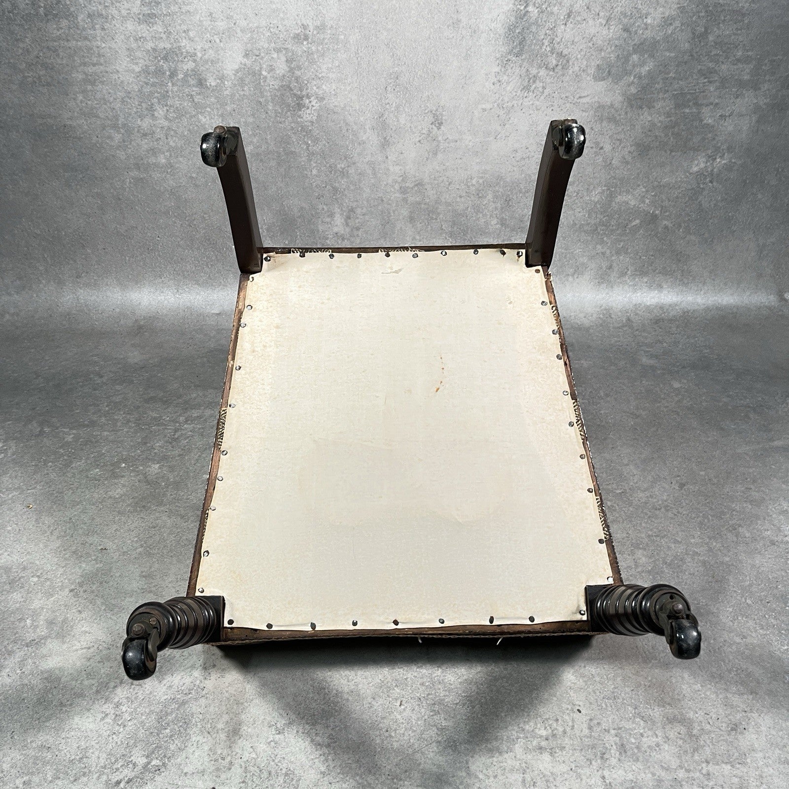 Edwardian Inlaid Mahogany Bedroom Chair | Satinwood Fan Motif | Floral Upholstery | Castors | c.1900 | Used