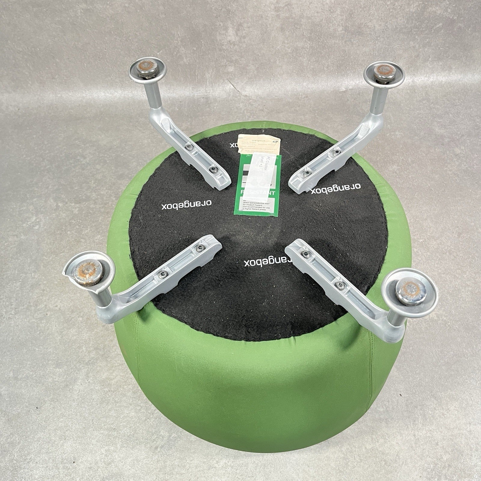Orangebox POINT-S Soft Seating Ottoman | Green Fabric | Aluminium Legs | 2012 | Used | UK Made