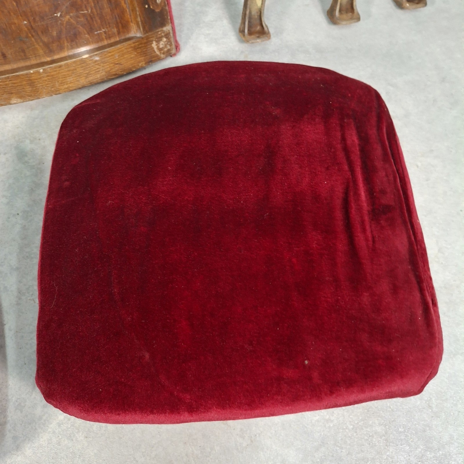 Art Deco Vintage Twin Cinema Theatre Fold-Up Seats | Red Fabric | Original Row Numbers