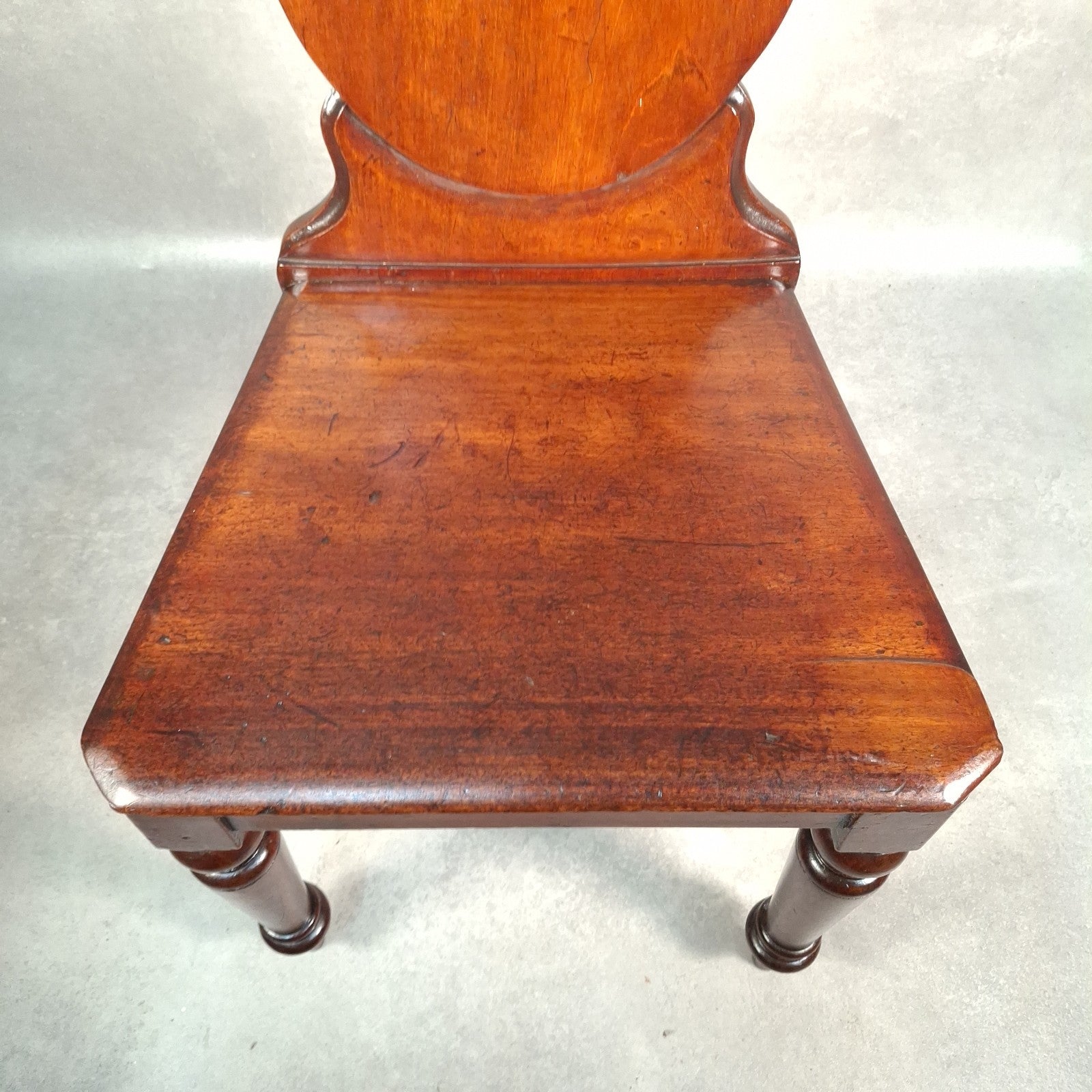Victorian Mahogany Shield Back Chair With Brass Monogram Initials Antique