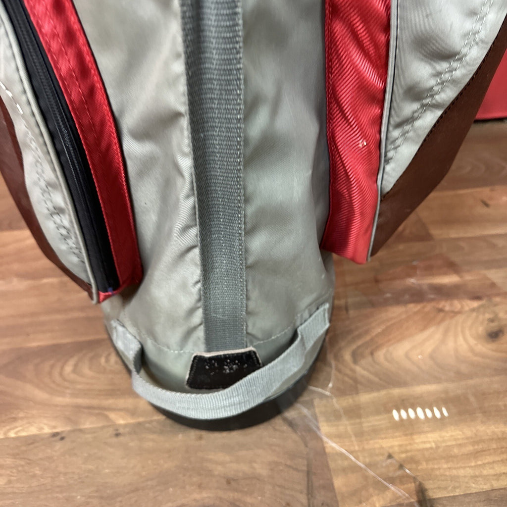 TaylorMade Golf Cart Bag - Grey & Red - 4-Way Shaft-Shield Divider - 1990s Vintage - Used