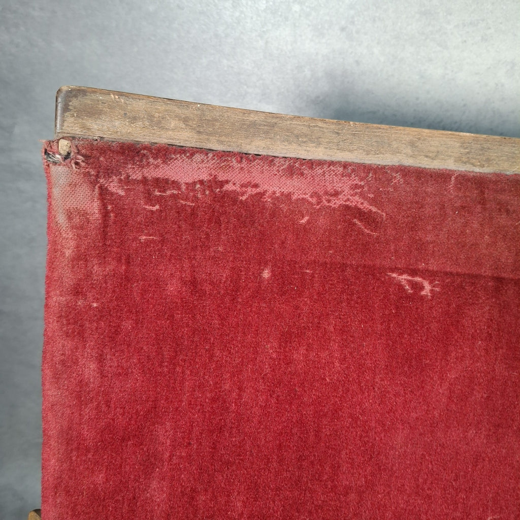 Art Deco Vintage Twin Cinema Theatre Fold-Up Seats | Red Fabric | Original Row Numbers