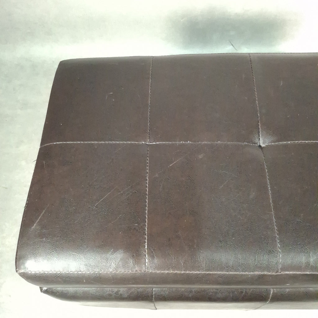 Brown Faux Leather Storage Ottoman Bench Seat Footstool Blanket Box Pouffe