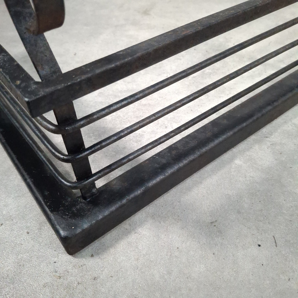 Vintage Black Metal Fireplace Fender | Hearth Kerb Guard | Wrought Iron Style | Used