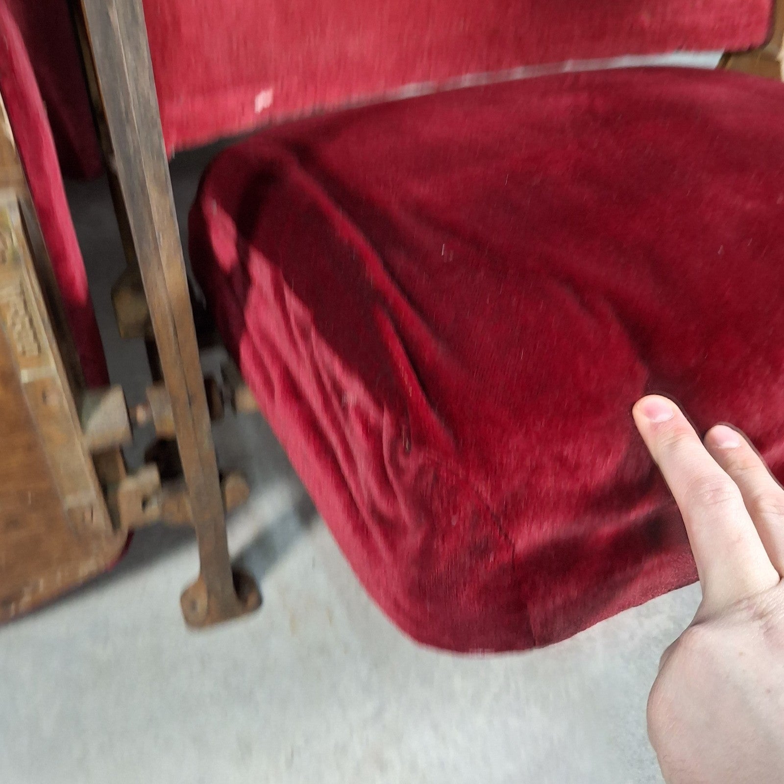 Art Deco Cinema Theatre Twin Seats 2 Chair Fold Up Vintage Prop