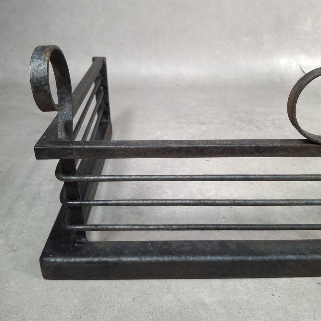 Vintage Black Metal Fireplace Fender | Hearth Kerb Guard | Wrought Iron Style | Used