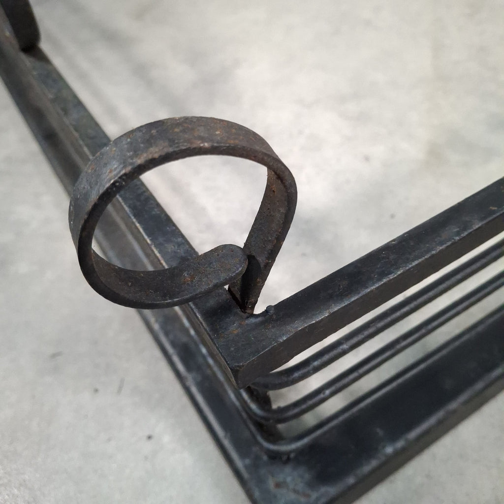 Vintage Black Metal Fireplace Fender | Hearth Kerb Guard | Wrought Iron Style | Used