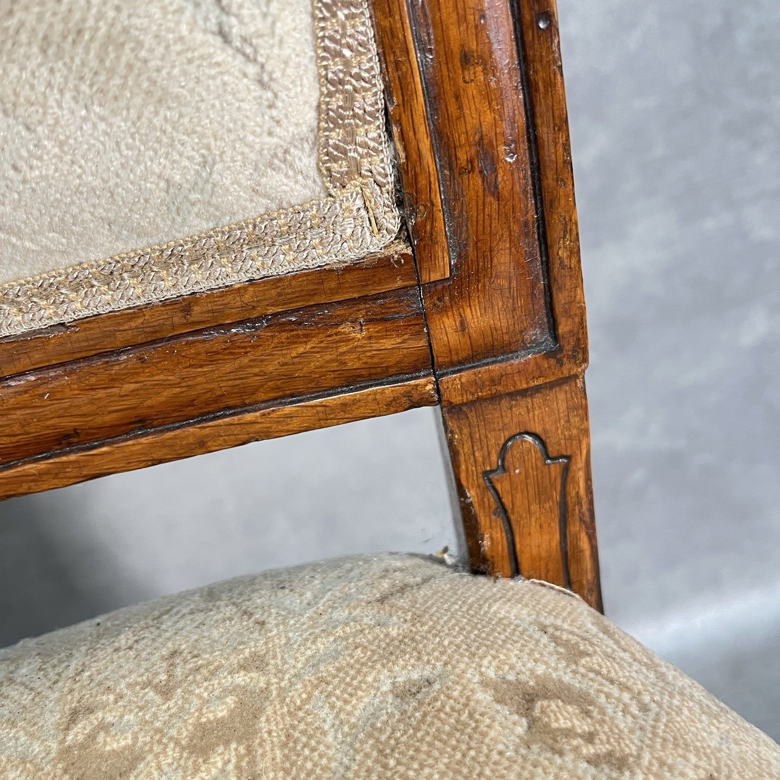 Victorian Scroll Back Mahogany Dining Chair | c.1880 | Brass Castors | Antique | Used
