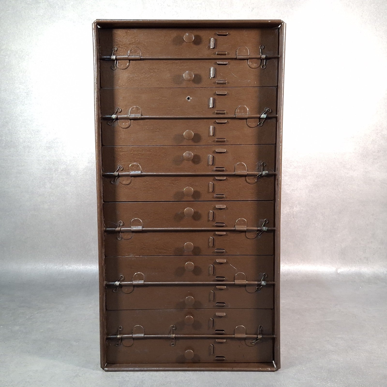 Vintage 12 Drawer Cinema Film Reel Storage Cabinet 16mm 35mm Archive Steel Prop