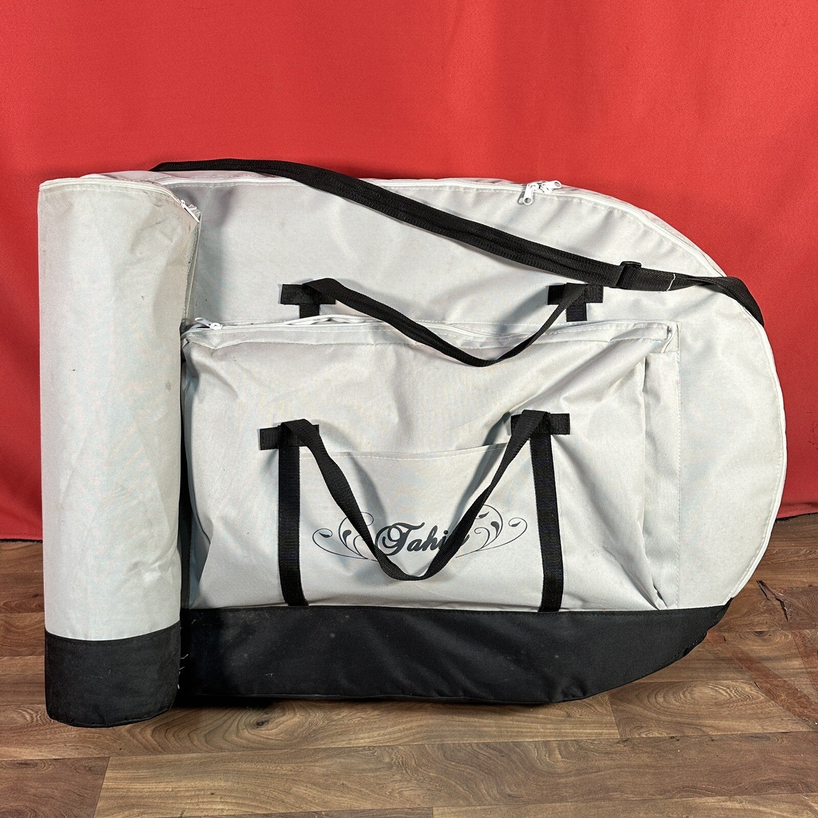 Tahiti Portable Massage Table | White Faux Leather | Height Adjustable | Used | Beauty Therapy