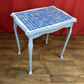 Tiled Top Mosaic Side Table Baby Blue Home Made Custom Table