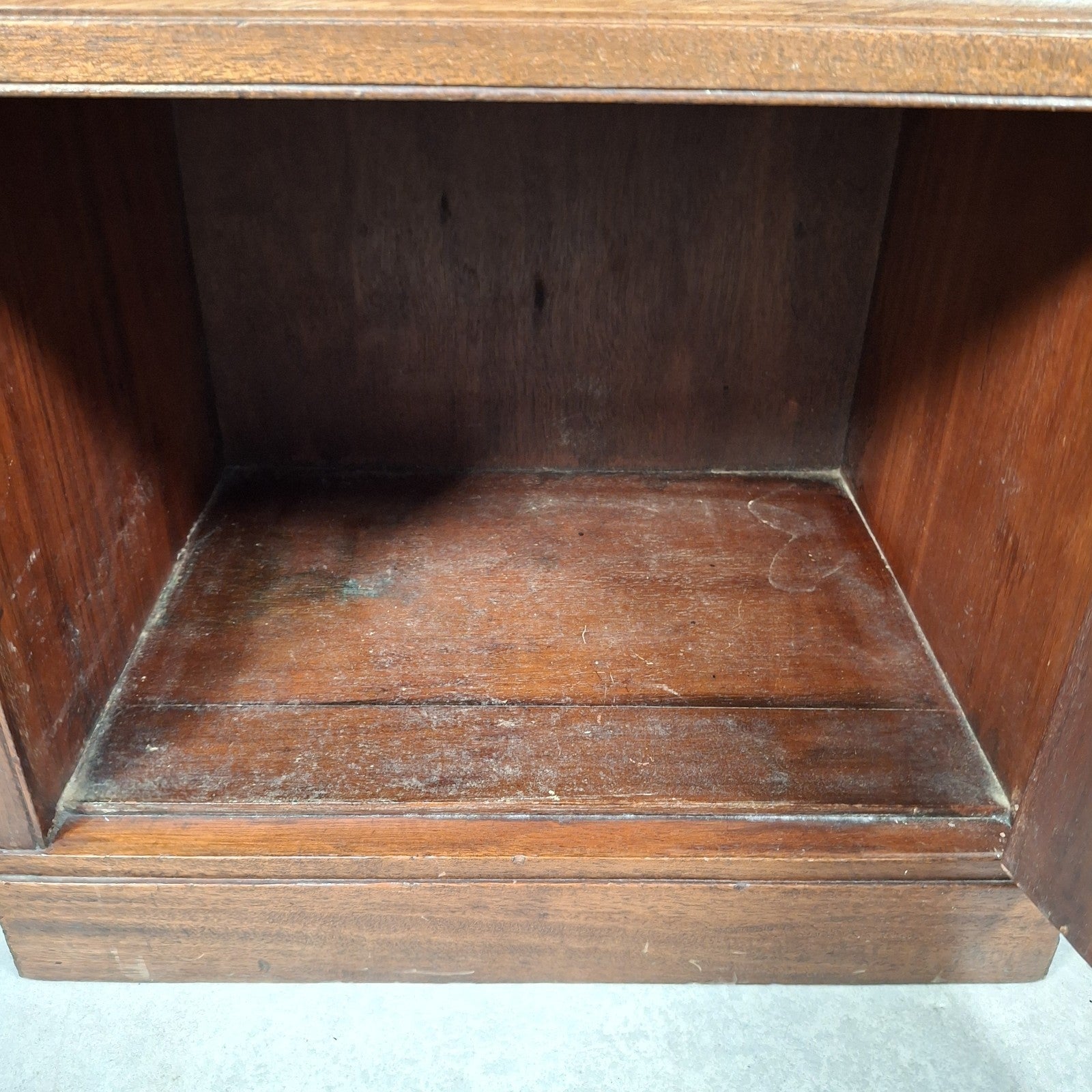 Antique Mahogany Side Cabinet Green Felt Drawer Early 20thC Smoker’s / Music VTG