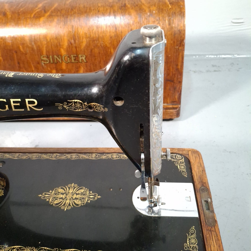 Singer 66K Hand Crank Sewing Machine with Case & Attachments | 1939 | Serial EC340474 | Used