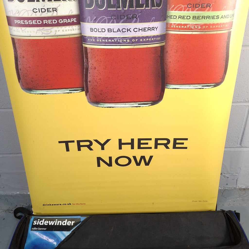 Bulmers Pull Up Advertisement Banner Sidewinder Retractable Display Man Cave