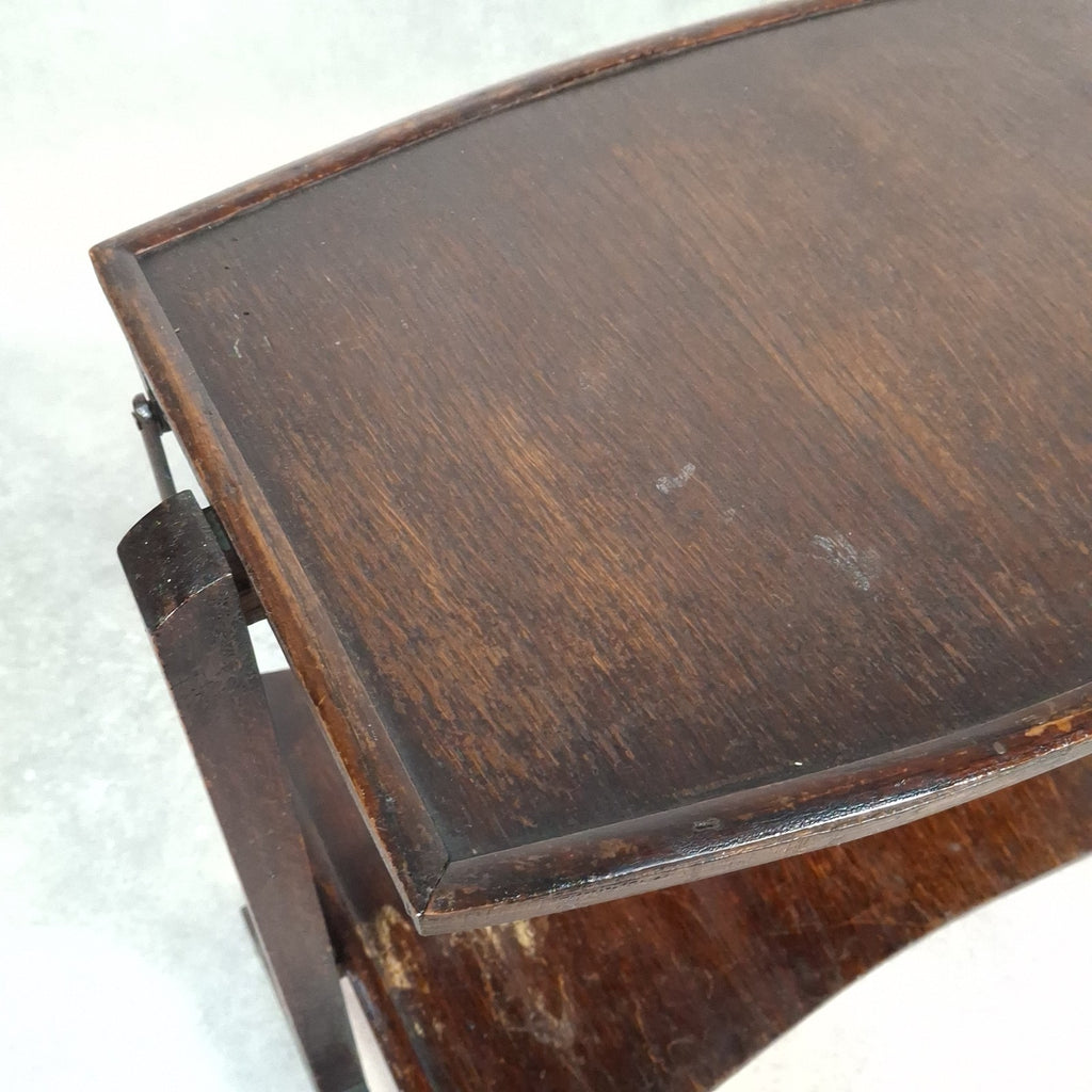 Vintage Art Deco Folding Two‑Tier Side Table / Fire Screen Plant Stand Prop