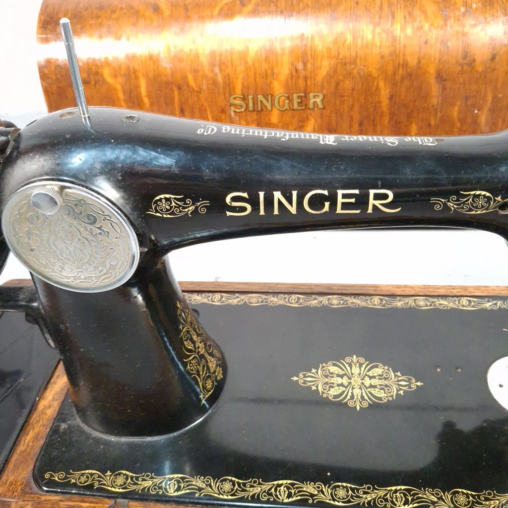 Singer 66K Hand Crank Sewing Machine with Case & Attachments | 1939 | Serial EC340474 | Used