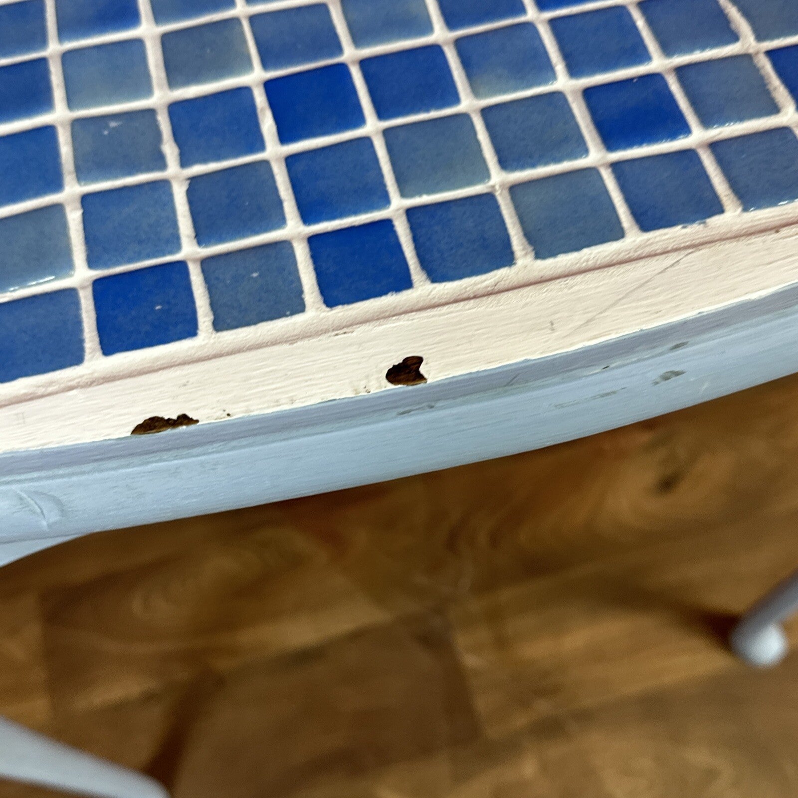 Tiled Top Mosaic Side Table Baby Blue Home Made Custom Table