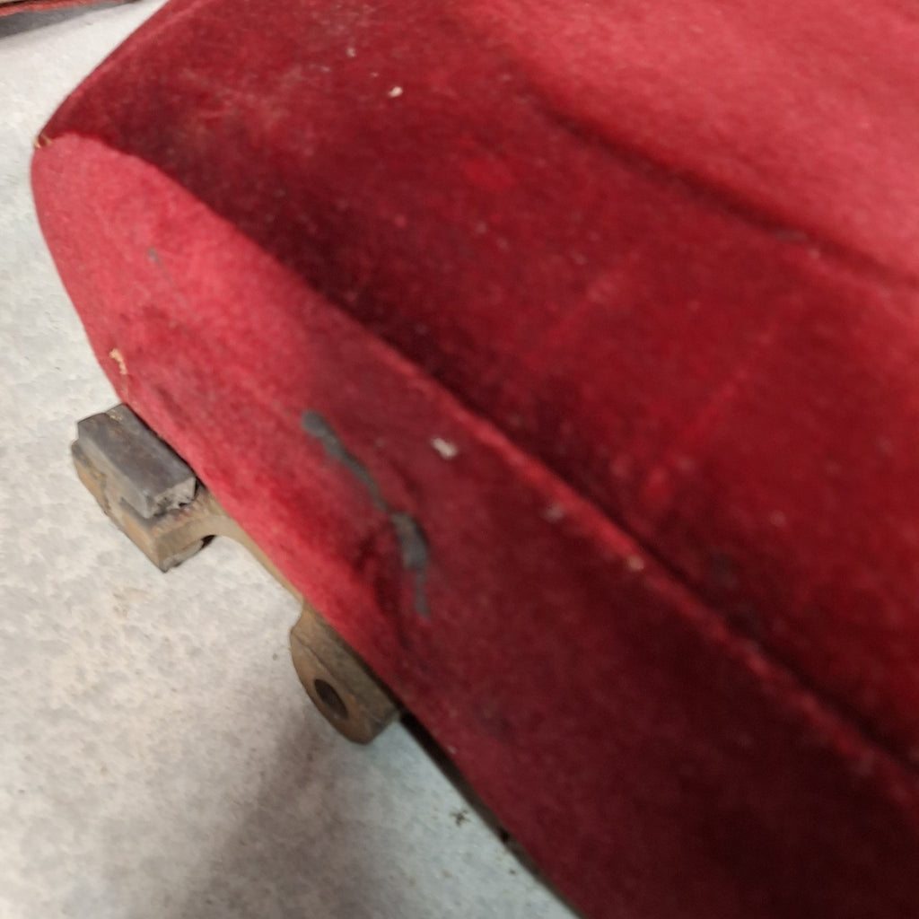 Art Deco Vintage Twin Cinema Theatre Fold-Up Seats | Red Fabric | Original Row Numbers