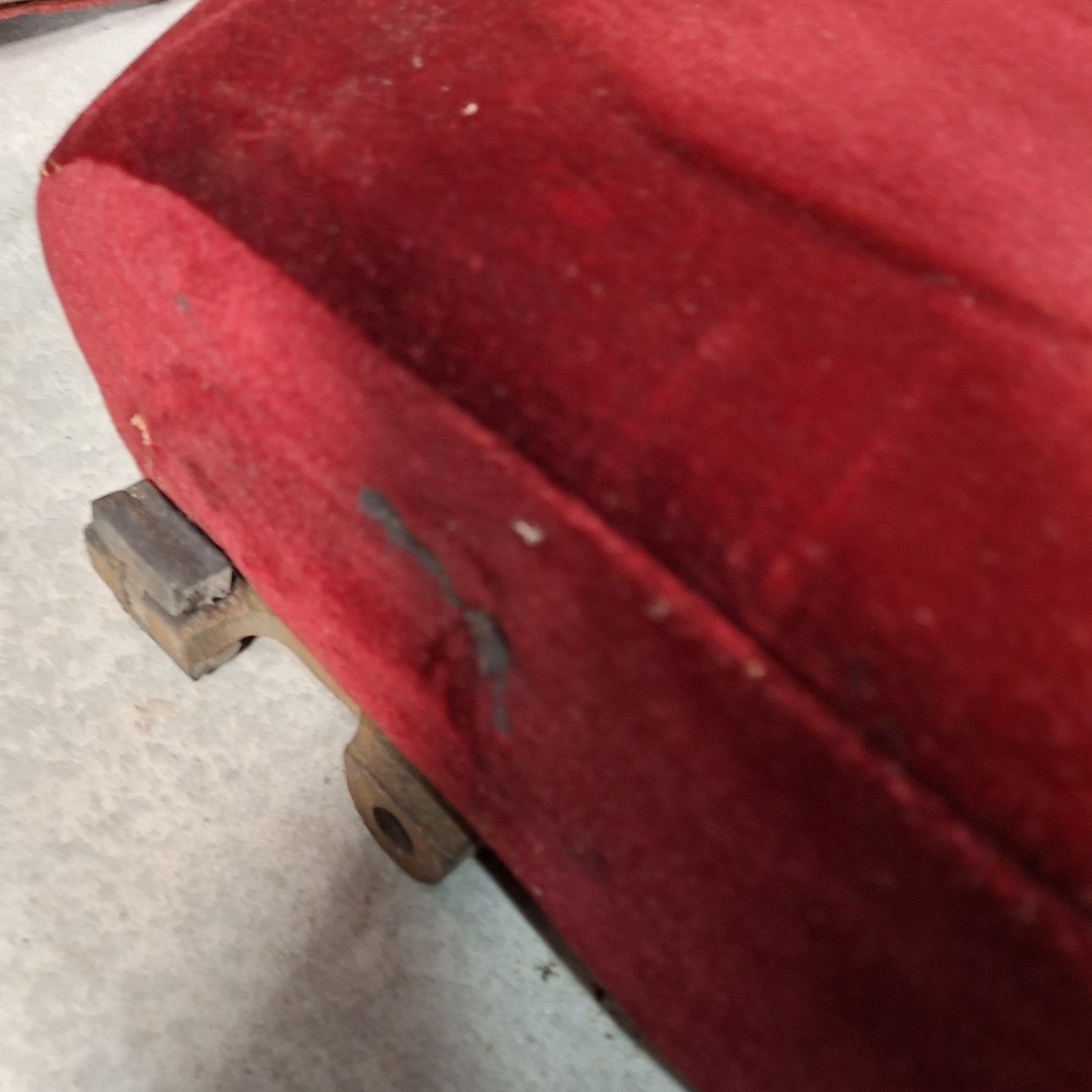 Art Deco Vintage Twin Cinema Theatre Fold-Up Seats | Red Fabric | Original Row Numbers