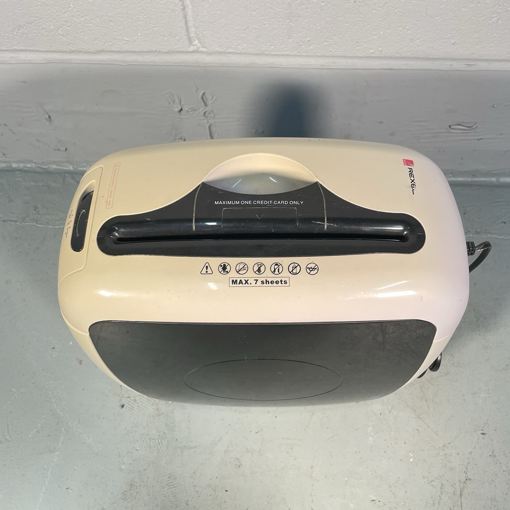 Rexel Style+ Cross Cut Paper Shredder 7 Sheets Max White & Black