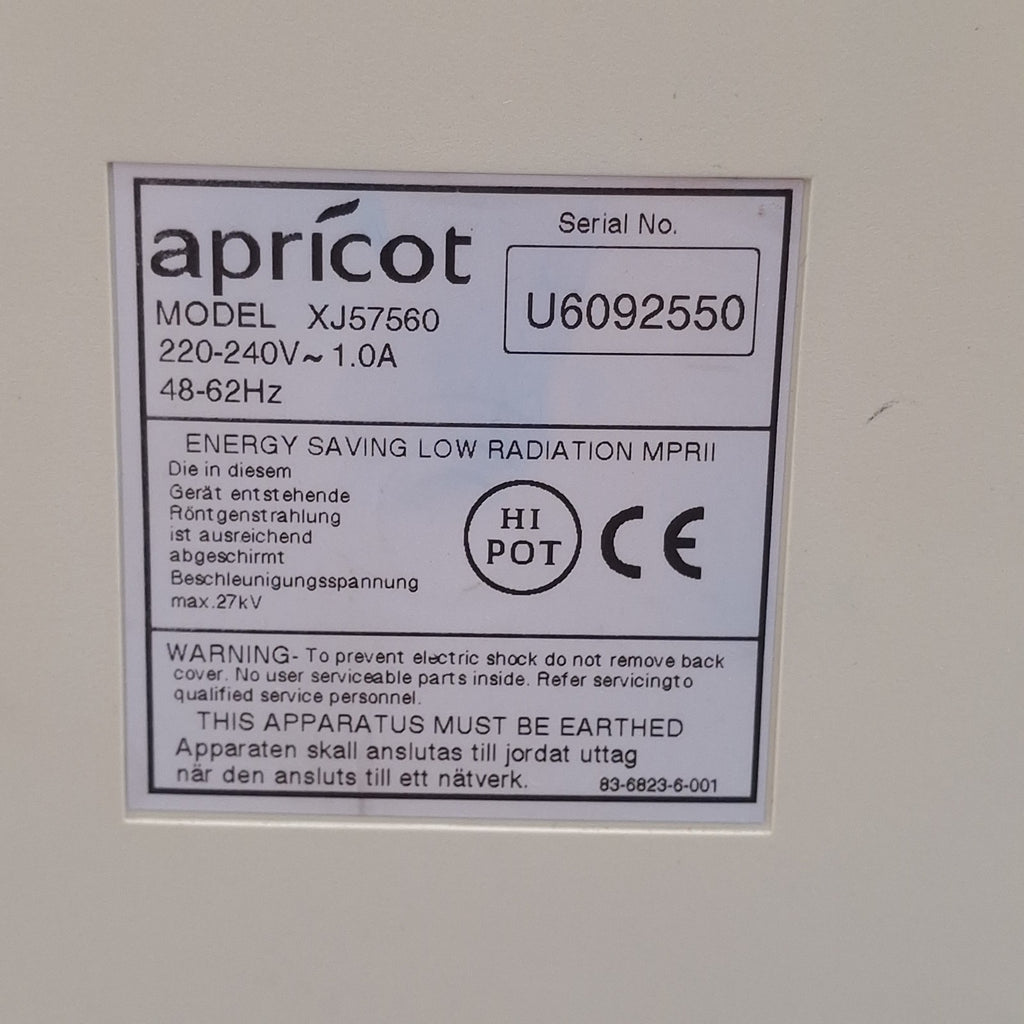 Apricot XJ57560 15.6" CRT VGA Monitor | Vintage | Used | Spares or Repair | Retro Prop