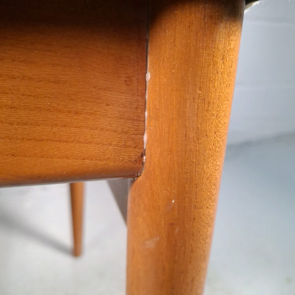 Vintage Mid-Century Modern Dining Chair | Teak-Tone Frame & Woven Seat | Used