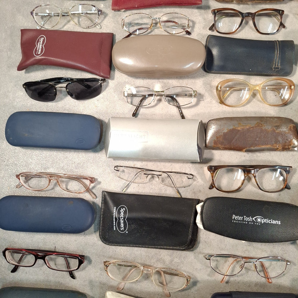Job Lot of 91 Vintage Prescription Glasses & Spectacles | Mixed Eras | Many with Cases