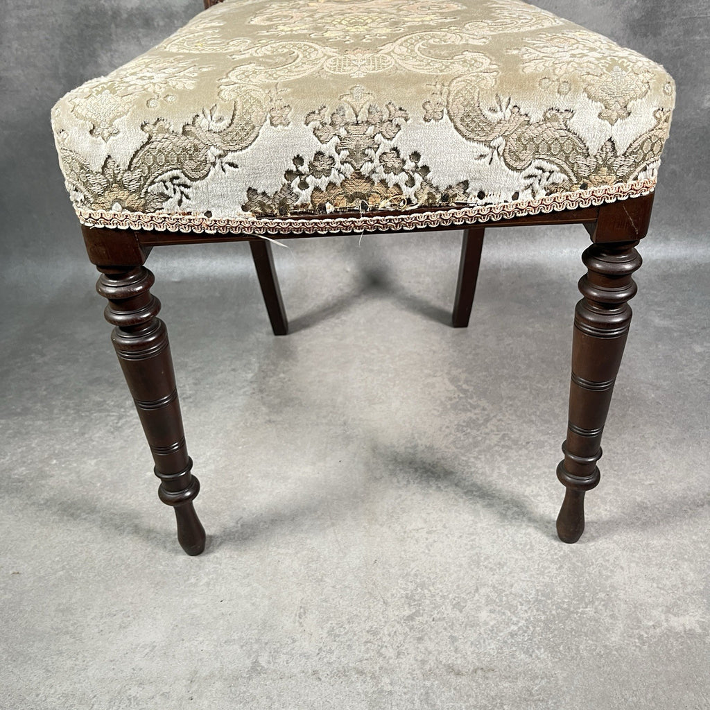 Bedroom Chair Edwardian Inlaid Mahogany Satinwood Fan Motif Detail c1900 Antique