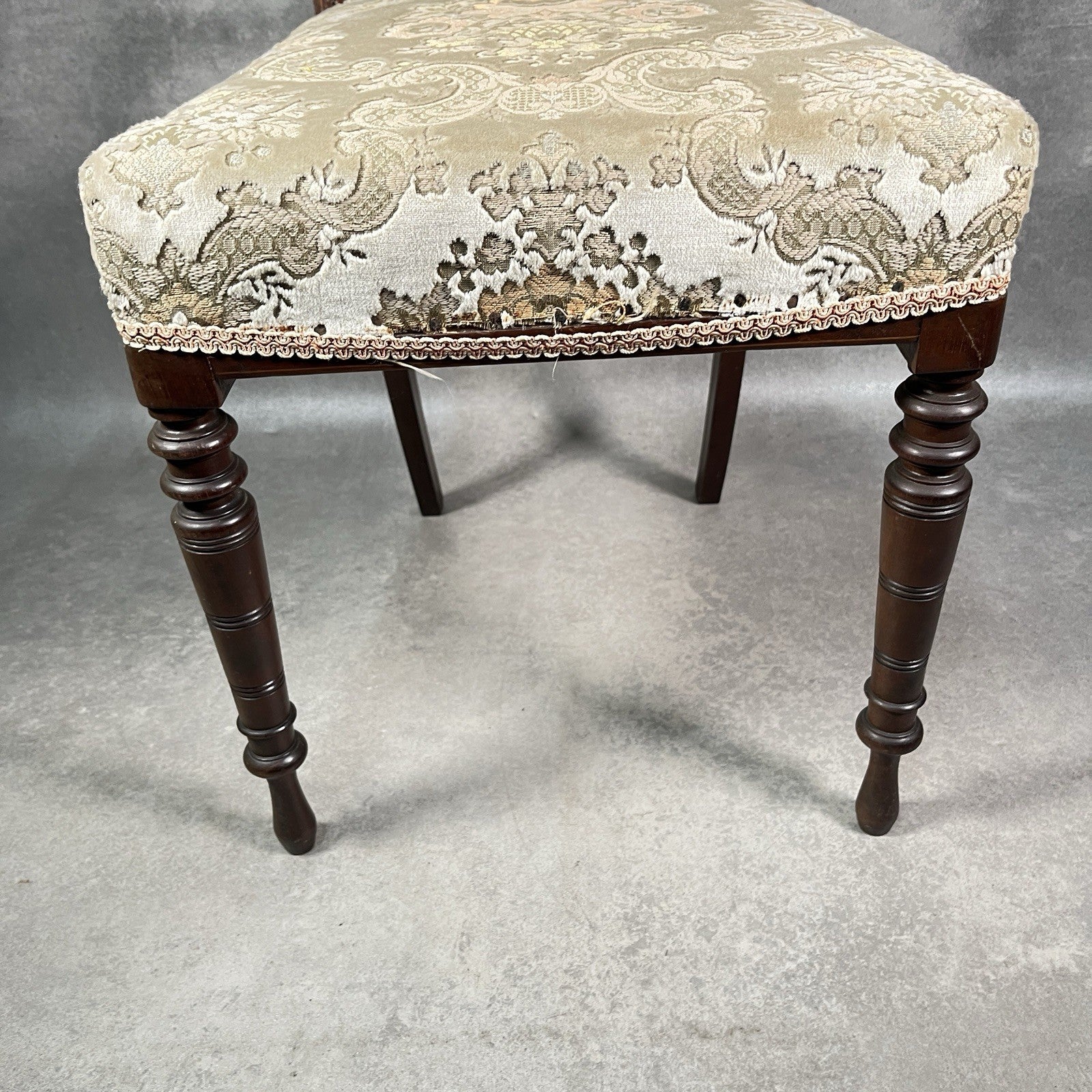 Bedroom Chair Edwardian Inlaid Mahogany Satinwood Fan Motif Detail c1900 Antique