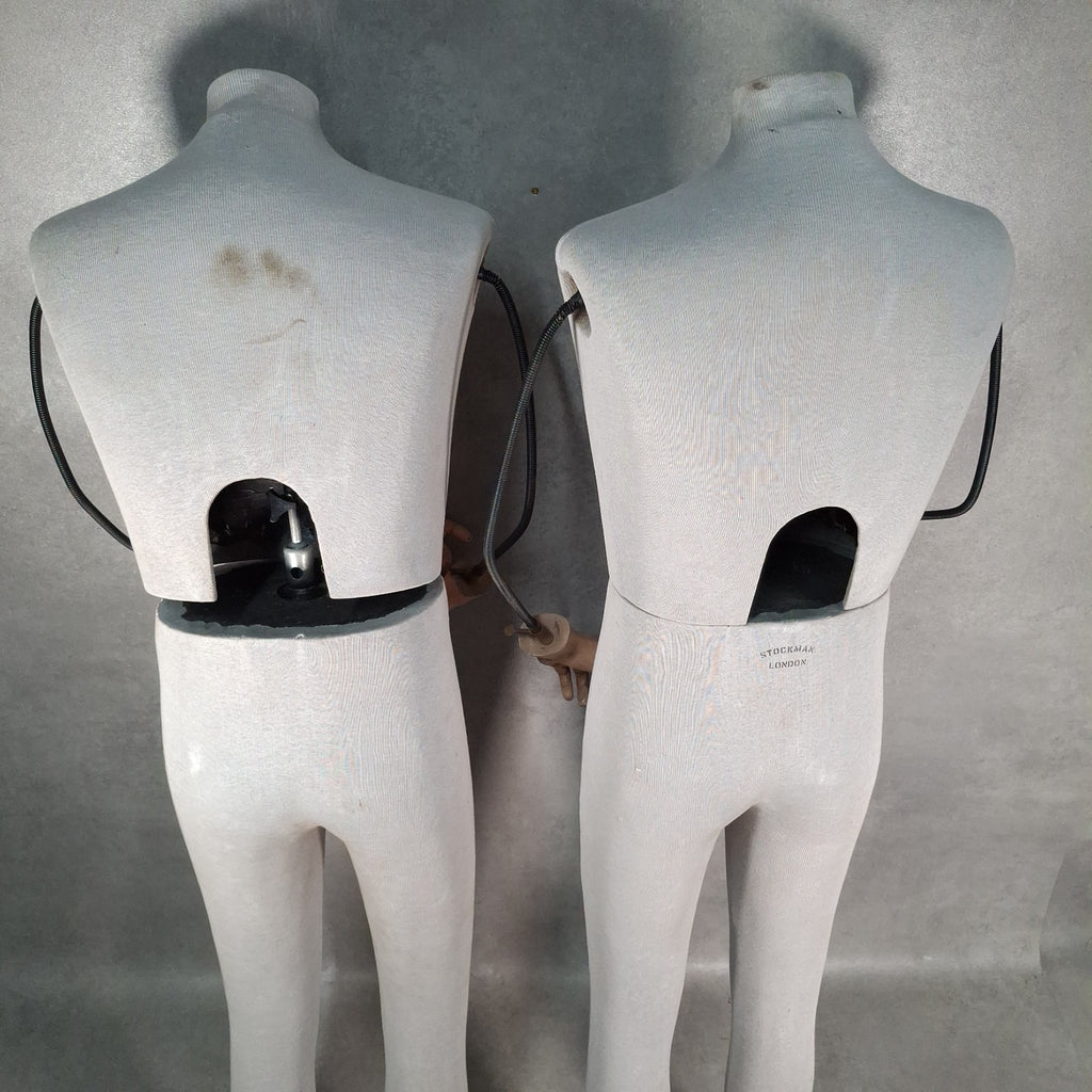 Pair of Vintage Stockman London Tailor's Mannequins | Articulated Arms & Hands | Used