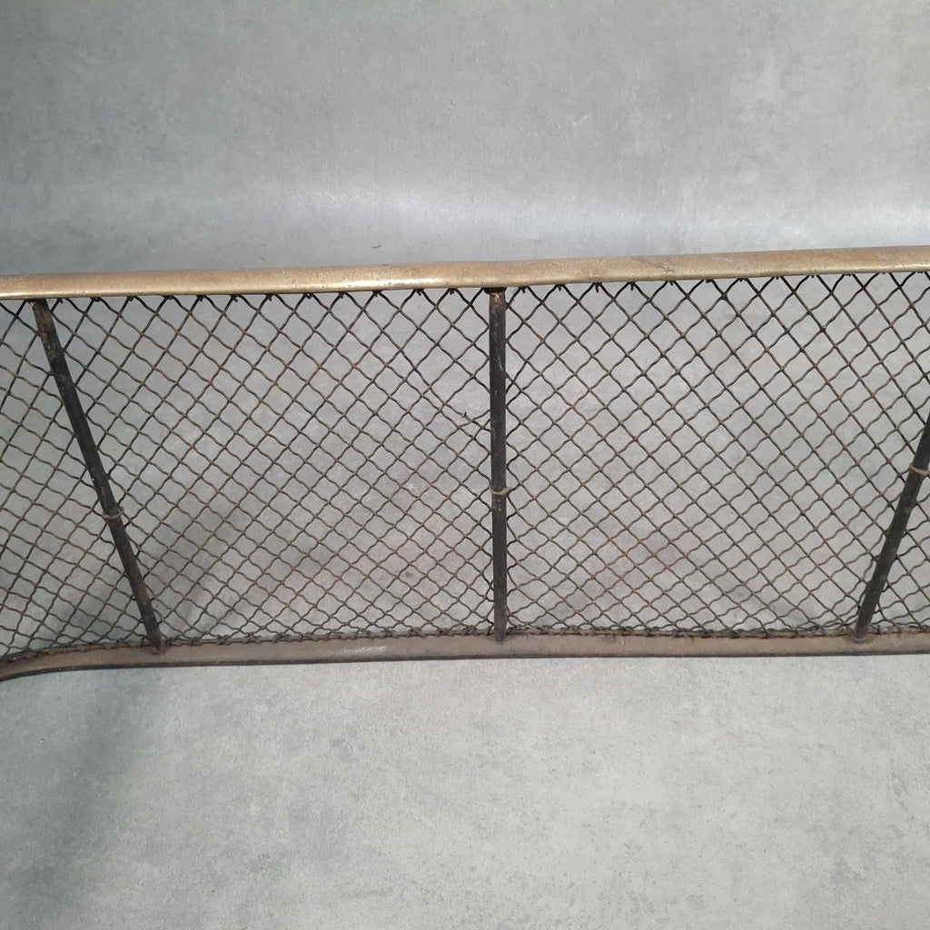 Antique 19th Century Nursery Spark Guard Brass Rim & Wire Mesh Fireplace Screen