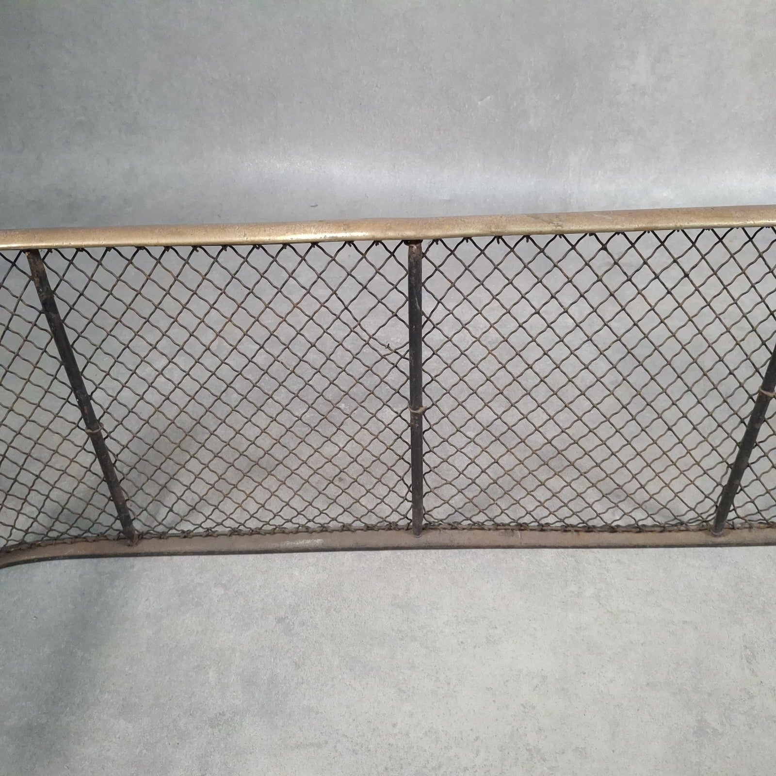 Antique 19th Century Nursery Spark Guard Brass Rim & Wire Mesh Fireplace Screen