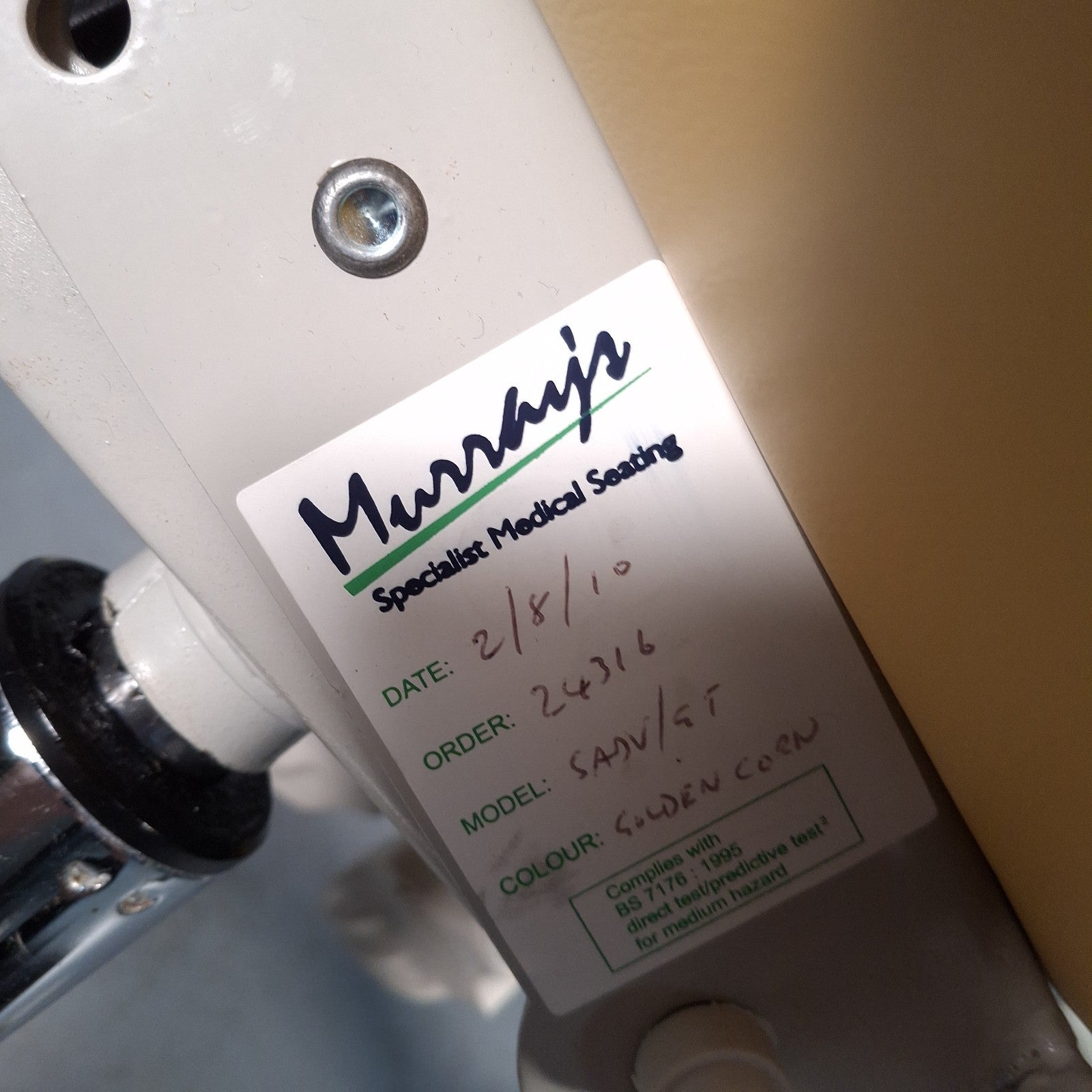 Murray SADV GT Dentist Chair Hydraulic Swivel Yellow