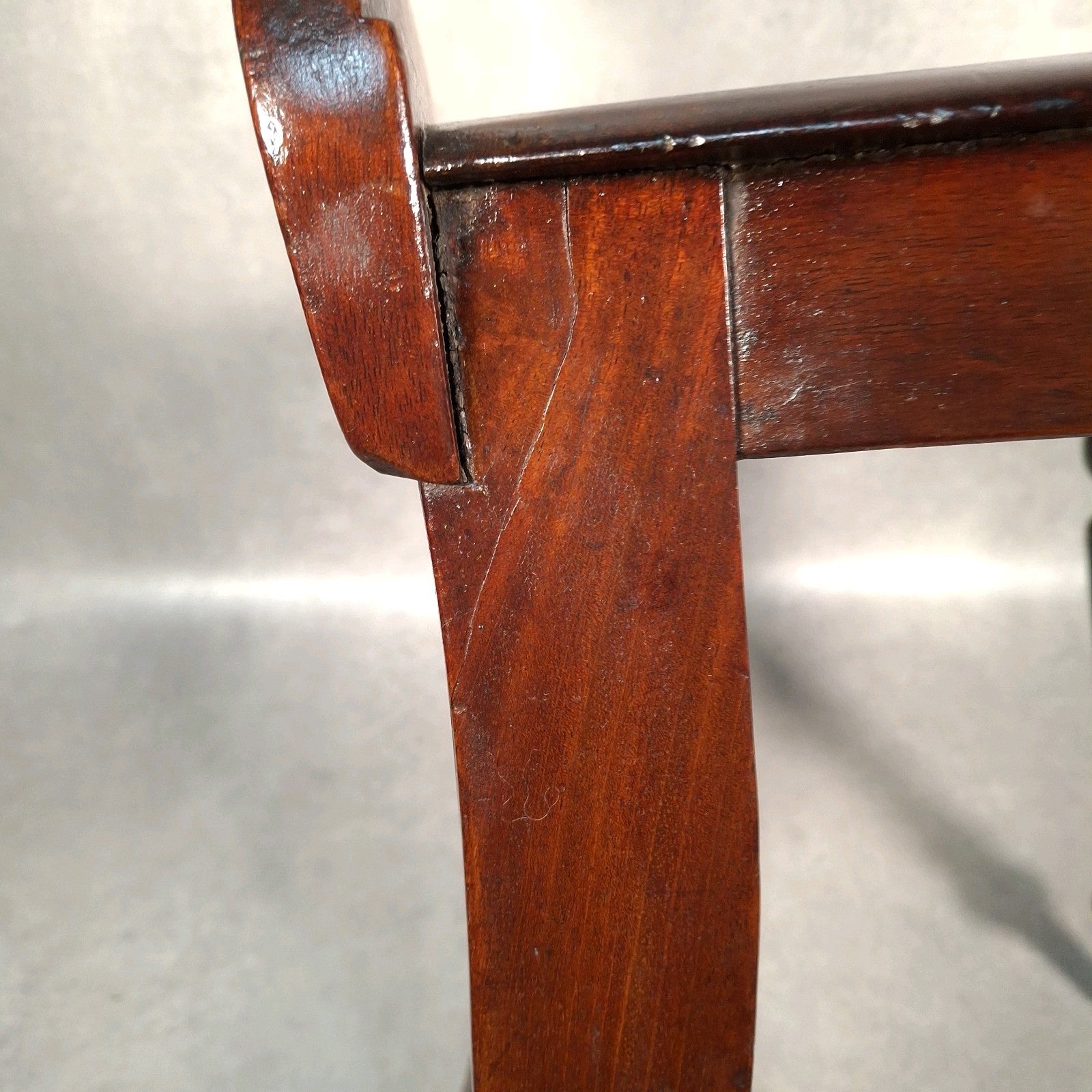 Victorian Mahogany Shield Back Chair With Brass Monogram Initials Antique