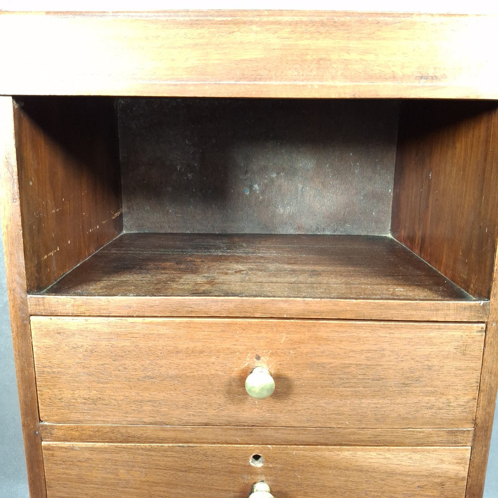 Antique Mahogany Side Cabinet Green Felt Drawer Early 20thC Smoker’s / Music VTG
