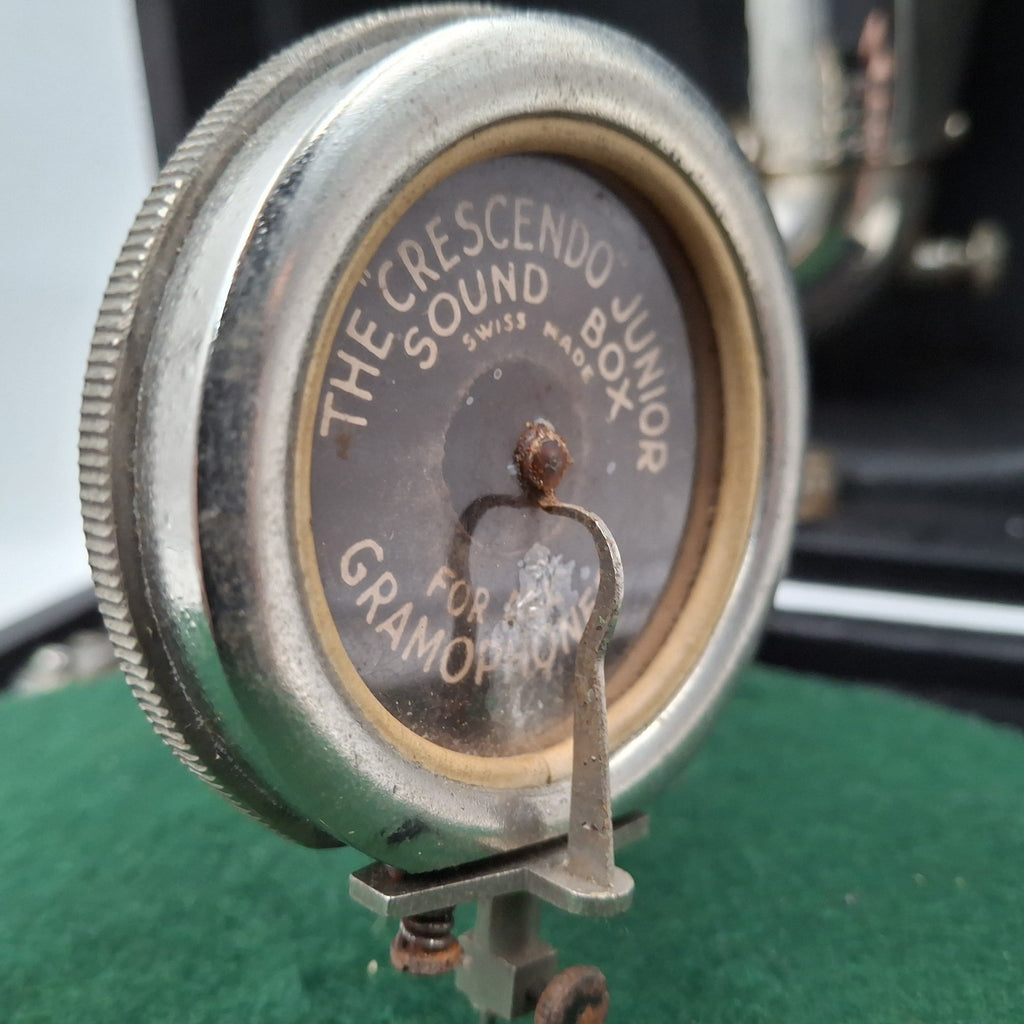 Decca Junior Portable Gramophone | 1920s | Leather Case | Hand Crank | 78 RPM | Used