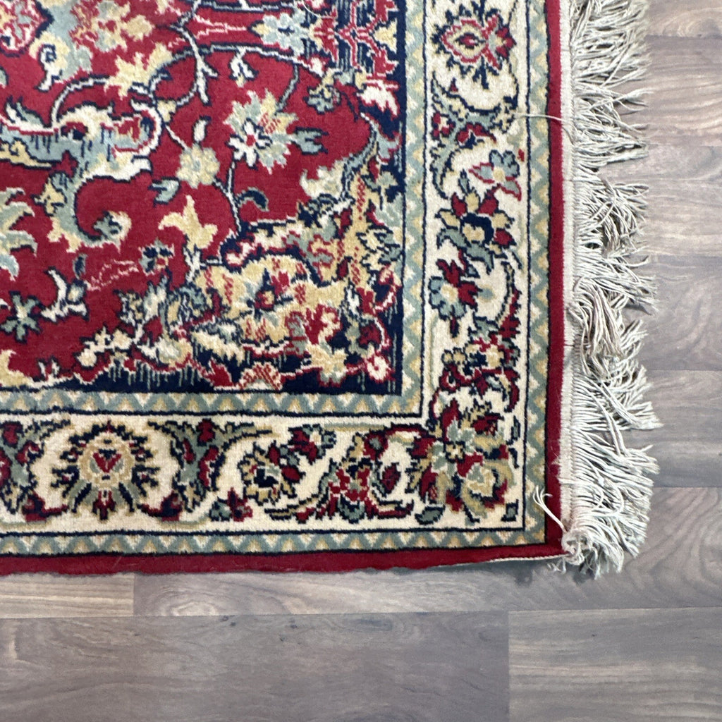 Louis de Poortere Kandahar Wool Rug - Red Traditional Persian Floral Design - 68x35" - Used