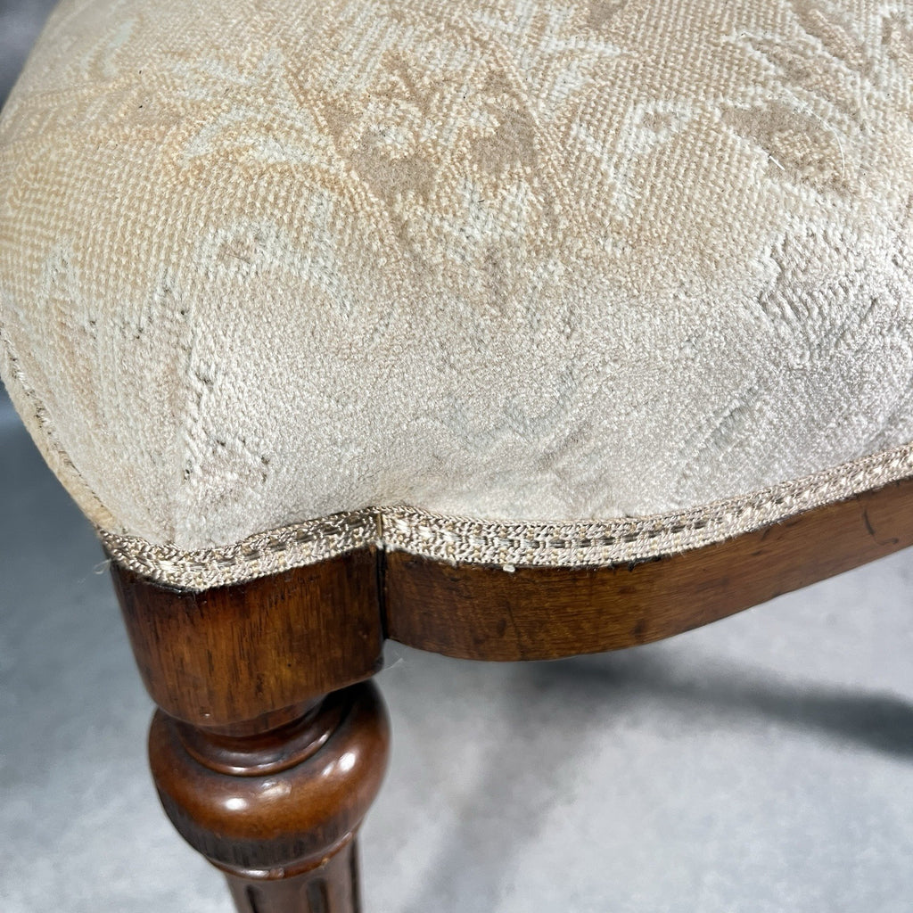 Victorian Scroll Back Mahogany Dining Chair | c.1880 | Brass Castors | Antique | Used