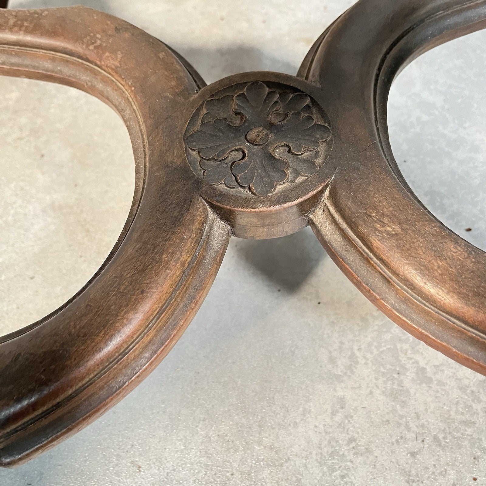 Antique Victorian Renaissance Revival Oak Hall Chair c.1880s Tooled Leather Seat