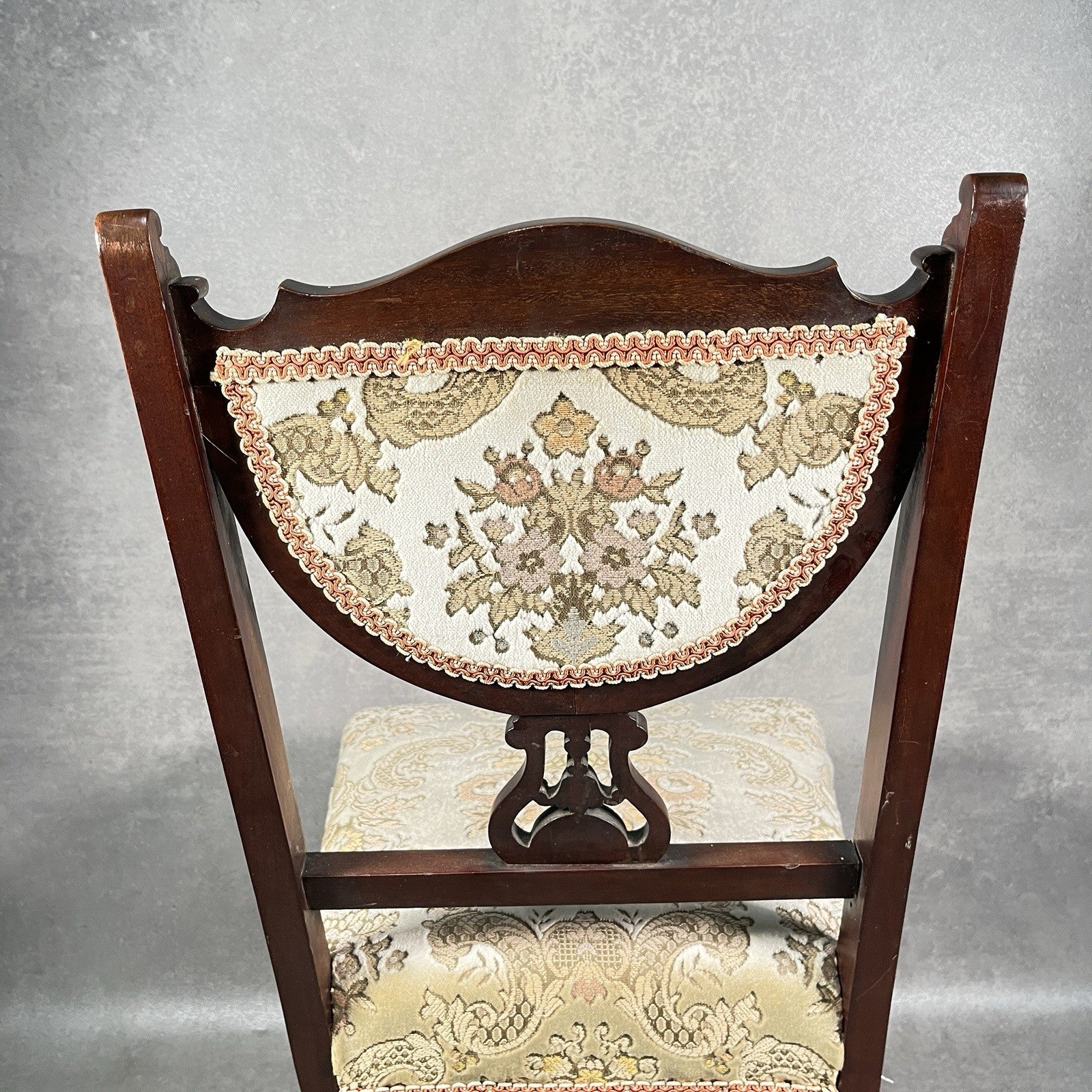 Edwardian Inlaid Mahogany Dining Chair Satinwood Fan Motif Detail c1900 Antique