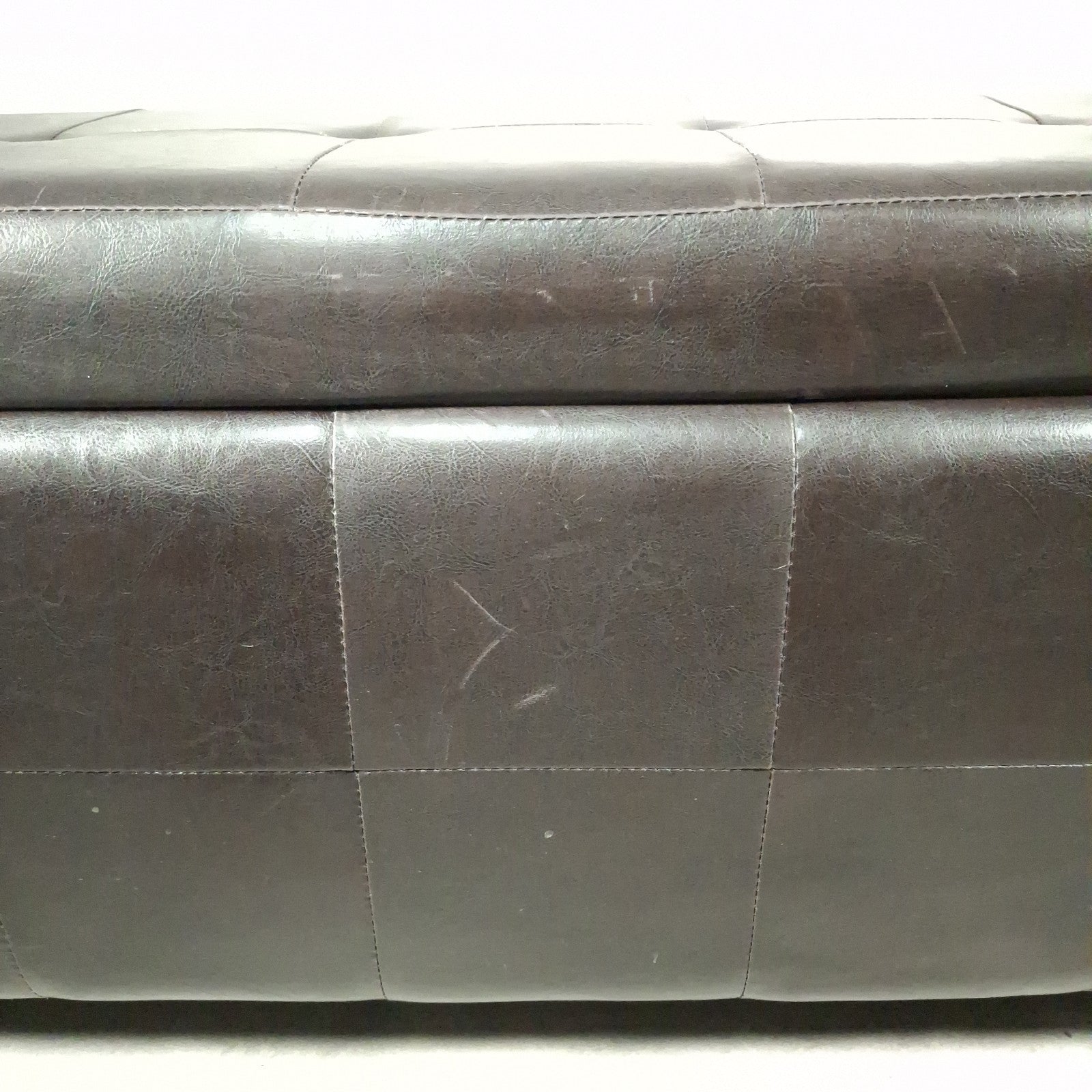 Brown Faux Leather Storage Ottoman Bench Seat Footstool Blanket Box Pouffe