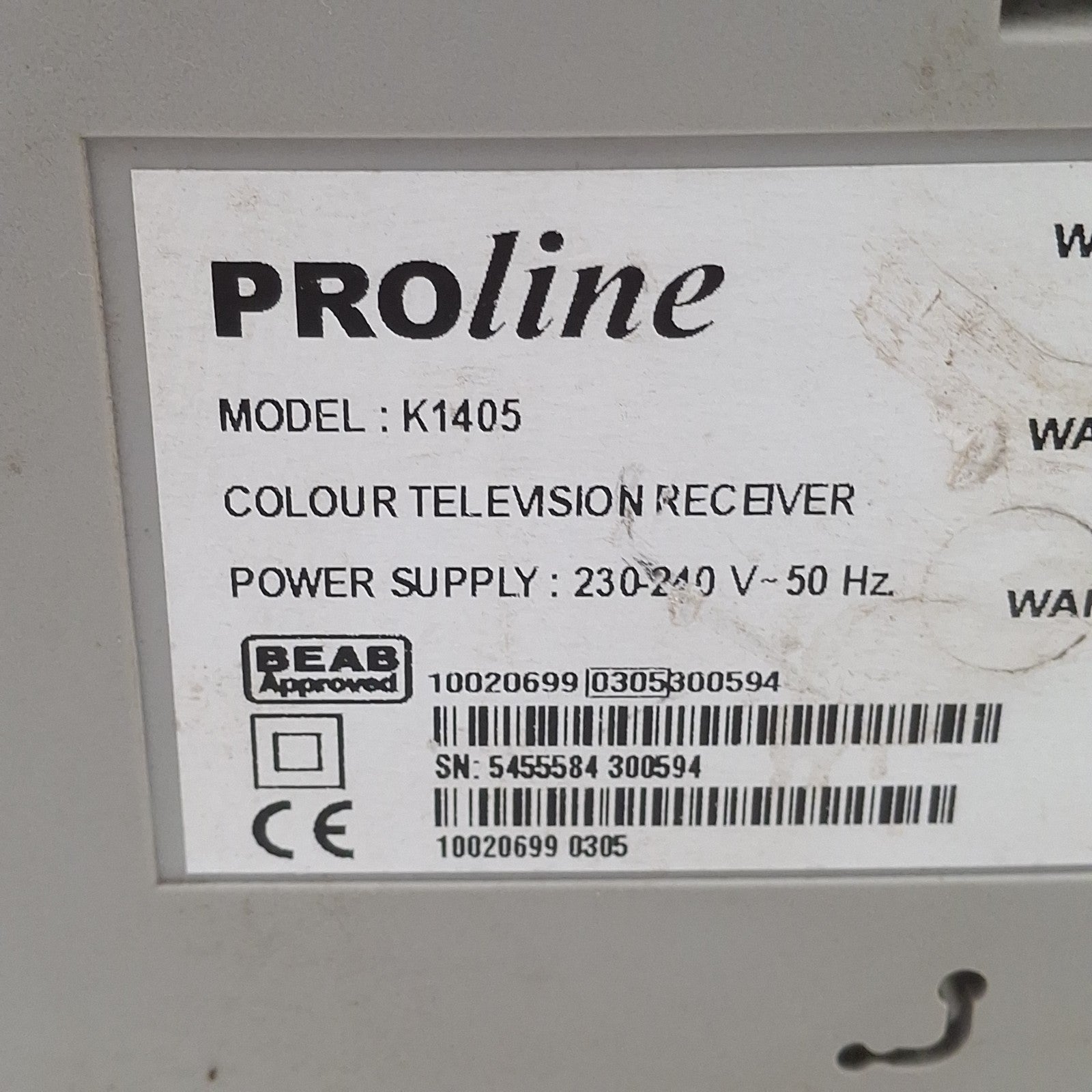 Proline K1405 CRT TV 14” Retro Gaming Monitor AV Input Spares Repairs VTG Prop