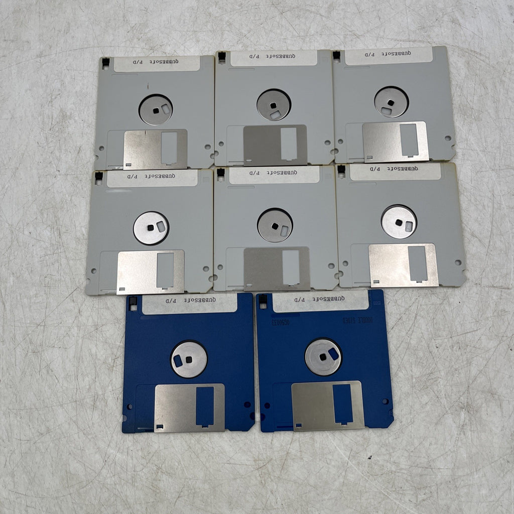 QUBBESoft Sinclair QL Floppy Disk Set - Ghost Script v2.61 (6 Disks) + PSION Xchange + PD Catalogue - QDOS 720K - Used