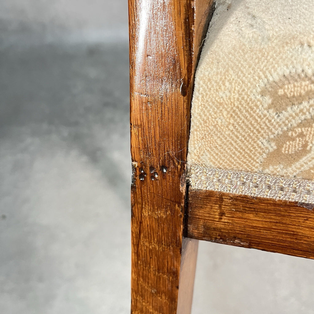 Victorian Scroll Back Mahogany Dining Chair | c.1880 | Brass Castors | Antique | Used