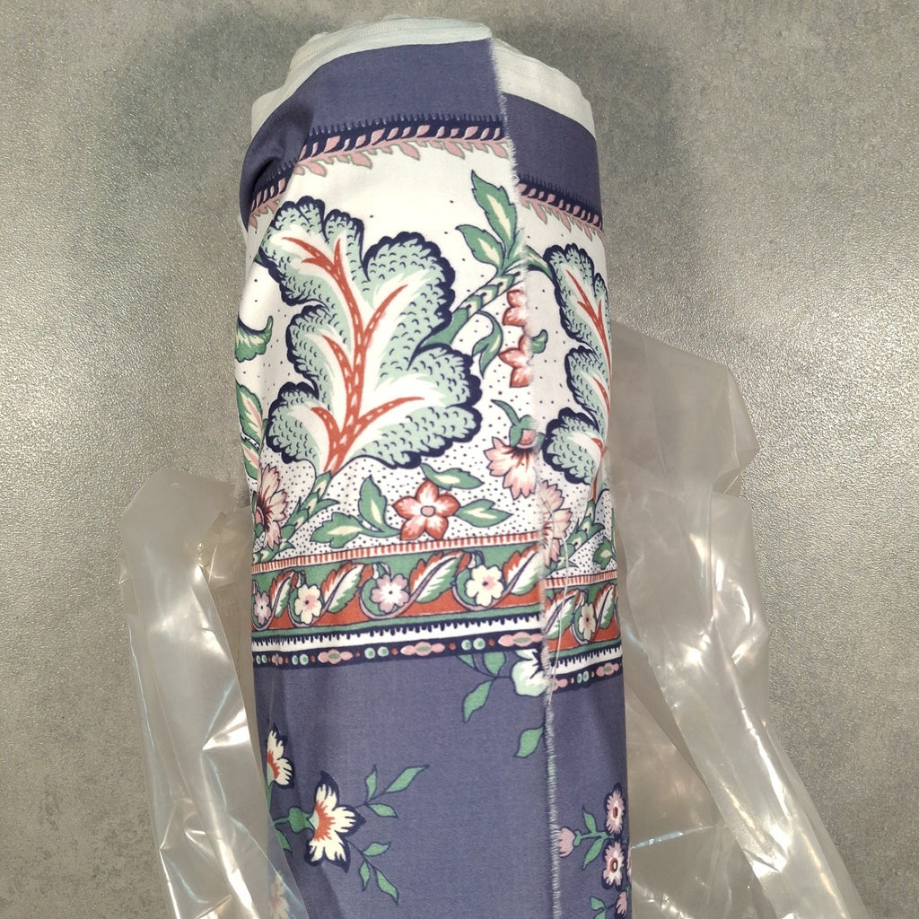 John Wilman 'Lyon Exclusive' Upholstery Fabric Roll – Jacobean Floral, Slate Blue | Unused