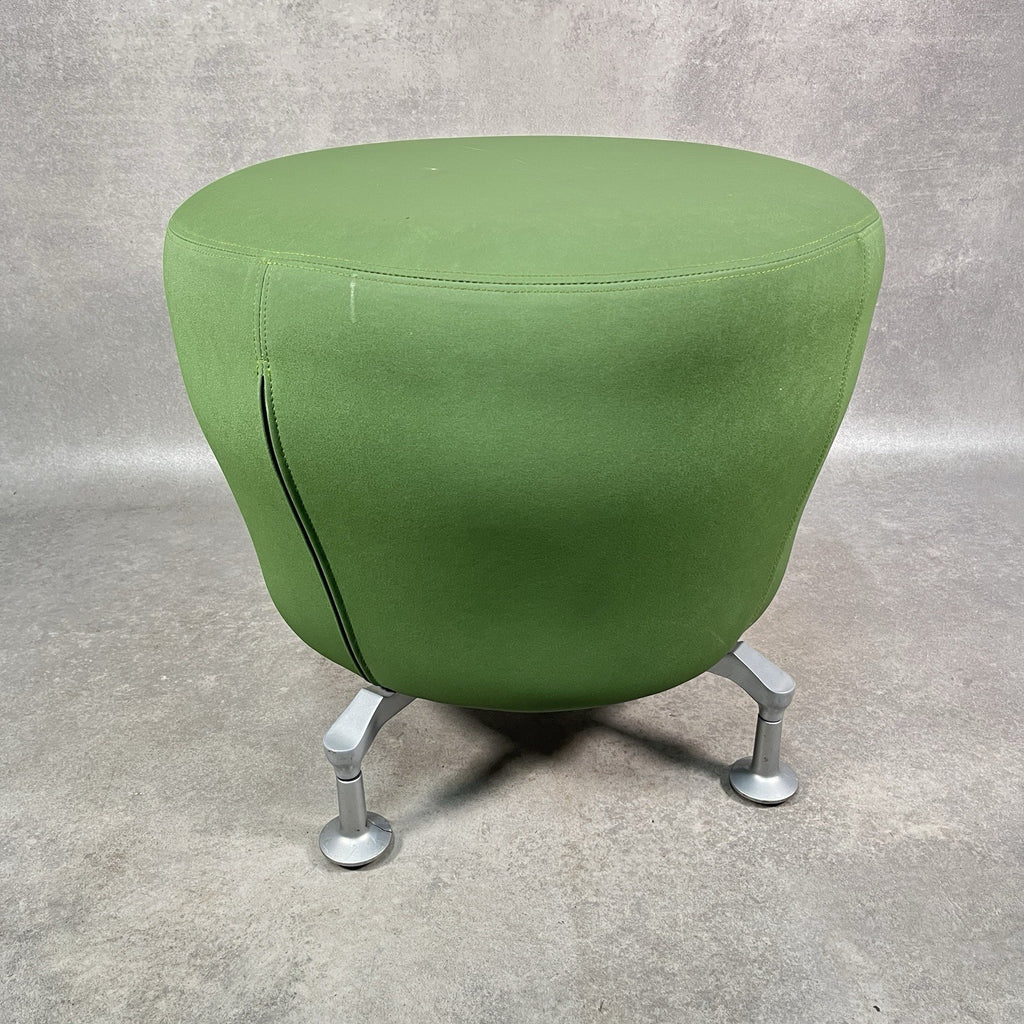 Orangebox POINT-S Soft Seating Ottoman | Green Fabric | Aluminium Legs | 2012 | Used | UK Made