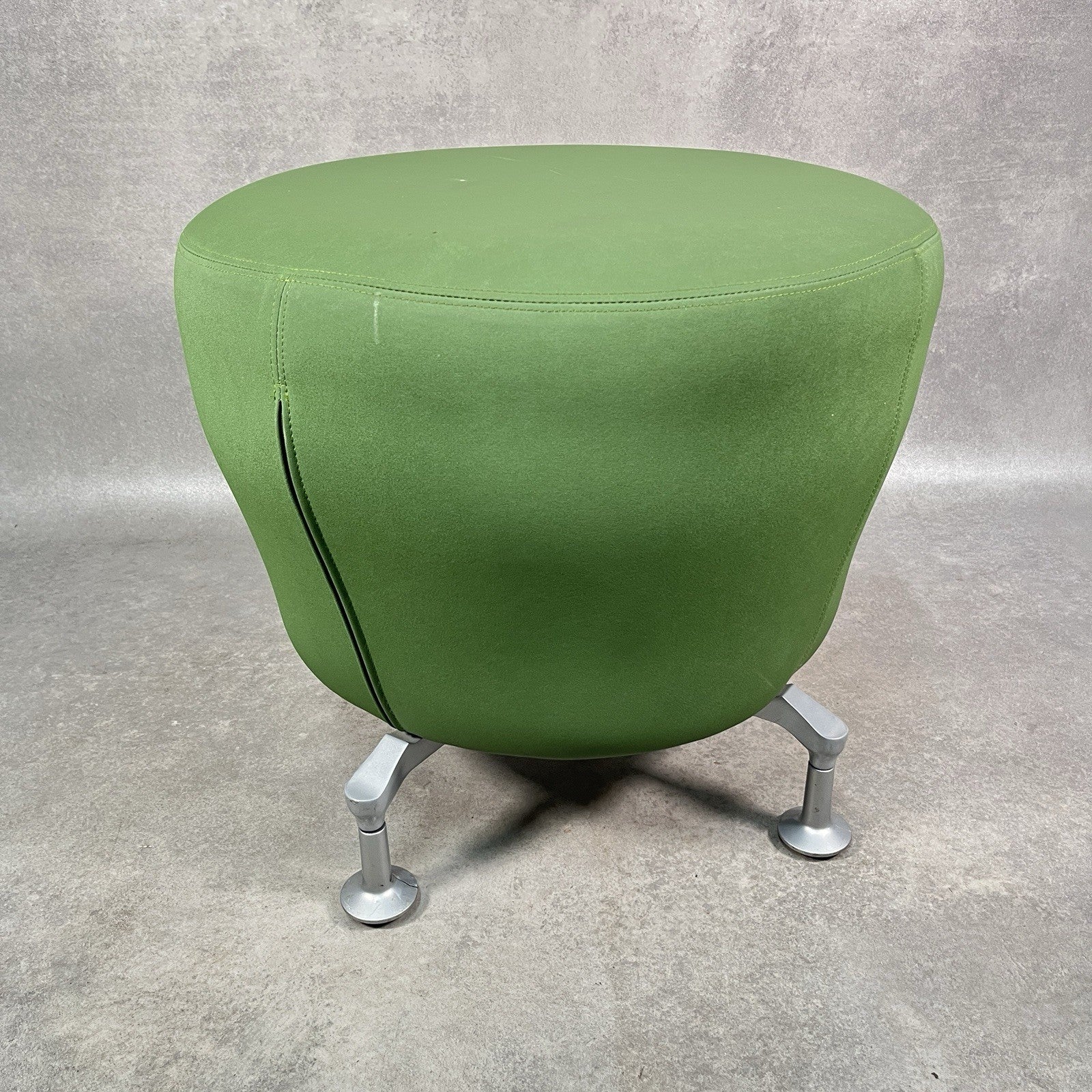 Orangebox POINT-S Soft Seating Ottoman | Green Fabric | Aluminium Legs | 2012 | Used | UK Made