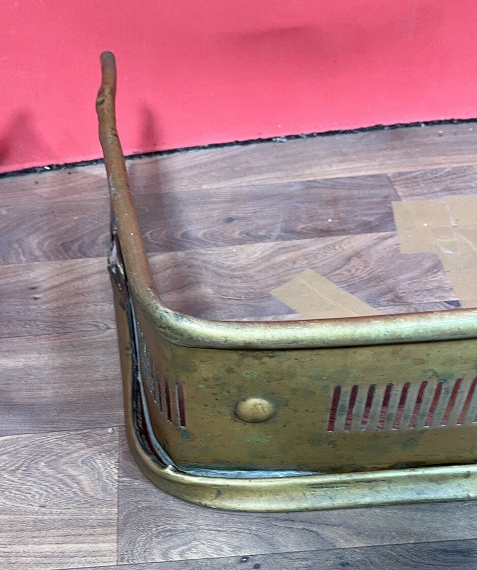Fireplace Gate Fender Art Deco Nouveau Brass Curb Style Antique Farmhouse