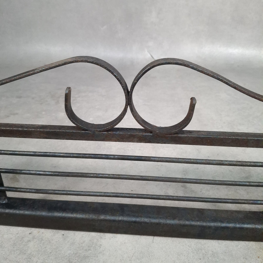 Vintage Black Metal Fireplace Fender | Hearth Kerb Guard | Wrought Iron Style | Used